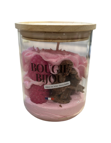 Bougie avec bijou - avec couvercle bois