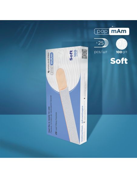 Pack de limes papMam avec mousse prêtes à l'emploi sur base en bois à usage unique EXPERT 20 100 grit (25 pcs)