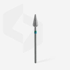 Fraise diamantée DUO « Poire pointue » bleu-vert, diamètre 5 mm, partie active 12 mm