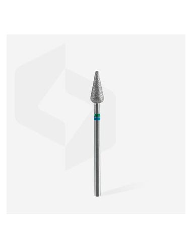 Fraise diamantée DUO « Poire pointue » bleu-vert, diamètre 5 mm, partie active 12 mm