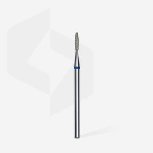 Fraise diamant"flame", bleu, diamètre 1,6 mm / longueur de la partie de travail 8 mm (divisible par 10)