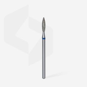 Fraise diamant"flame", bleu, diamètre 2,3 mm / longueur de la partie de travail 10 mm (divisible par 10)
