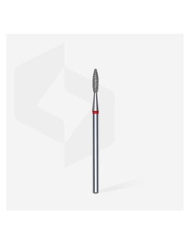 Fraise diamant"flame", rouge, diamètre 2,1 mm / longueur de la partie de travail 8 mm (divisible par 10)