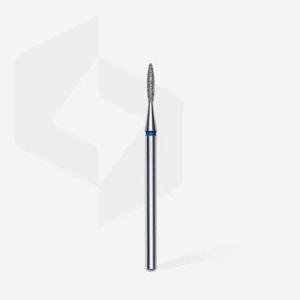 Fraise diamant "flame pointé", bleu, diamètre 1,6 mm / longueur de la partie de travail 8 mm (divisible par 10)