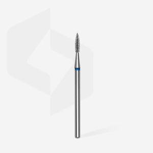 Fraise diamant "flame pointé", bleu, diamètre 1,8 mm / longueur de la partie de travail 8 mm (divisible par 10)