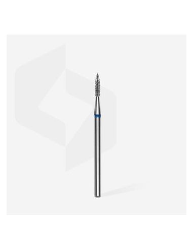 Fraise diamant "flame pointé", bleu, diamètre 1,8 mm / longueur de la partie de travail 8 mm (divisible par 10)