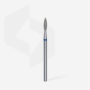 Fraise diamant "flame pointé", bleu, diamètre 2,1 mm / longueur de la partie de travail 8 mm (divisible par 10)