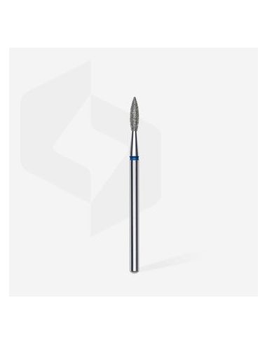 Fraise diamant "flame pointé", bleu, diamètre 2,1 mm / longueur de la partie de travail 8 mm (divisible par 10)