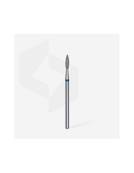 Fraise diamant "flame pointé", bleu, diamètre 2,1 mm / longueur de la partie de travail 8 mm (divisible par 10)