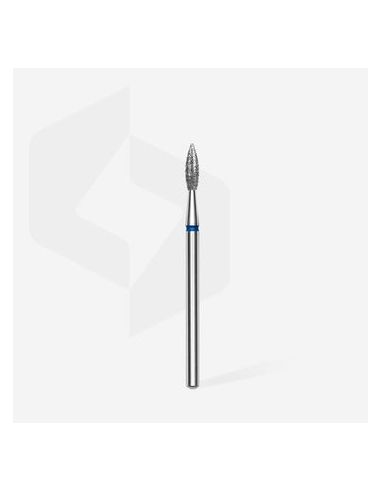 Fraise diamant "flame pointé", bleu, diamètre 2,3 mm / longueur de la partie de travail 8 mm (divisible par 10)