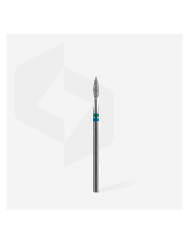 Fraise diamantée DUO « Flamme » bleu-vert, diamètre 2,1 mm, partie active 8 mm