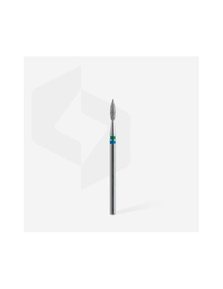 Fraise diamantée DUO « Flamme » bleu-vert, diamètre 2,1 mm, partie active 8 mm
