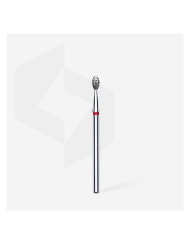 Fraise diamantée « Olive » rouge, diamètre 2,5 mm, partie active 5 mm