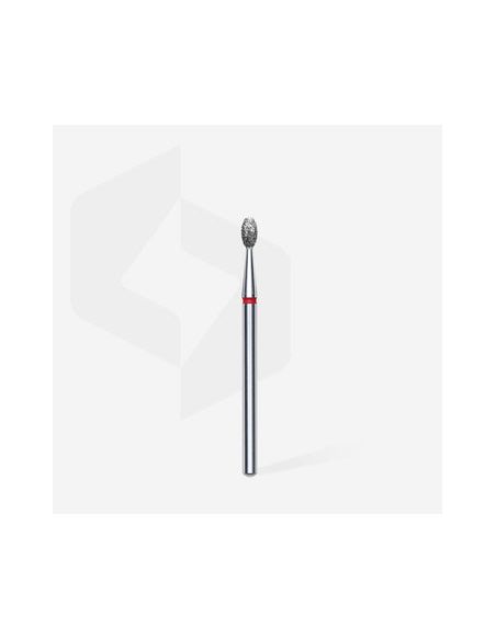 Fraise diamantée « Olive » rouge, diamètre 2,5 mm, partie active 5 mm
