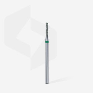 Fraise diamant “cylindre arrondi”, vert, diamètre 1,4 mm / longueur de la partie de travail 8 mm (divisible par 10)