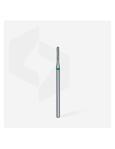 Fraise diamant “cylindre arrondi”, vert, diamètre 1,4 mm / longueur de la partie de travail 8 mm (divisible par 10)
