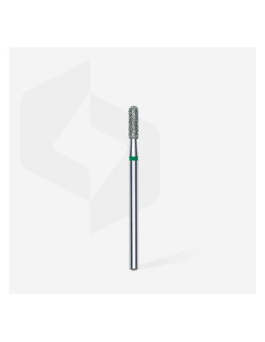 Fraise diamant “cylindre arrondi”, vert, diamètre 2,3 mm / longueur de la partie de travail 8 mm (divisible par 10)