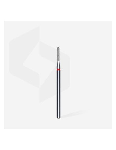 Fraise diamant “cylindre arrondi”, rouge, diamètre 1,4 mm / longueur de la partie de travail 8 mm (divisible par 10)
