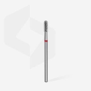 Fraise diamant “cylindre arrondi”, rouge, diamètre 2,3 mm / longueur de la partie de travail 6,5 mm (divisible par 10)
