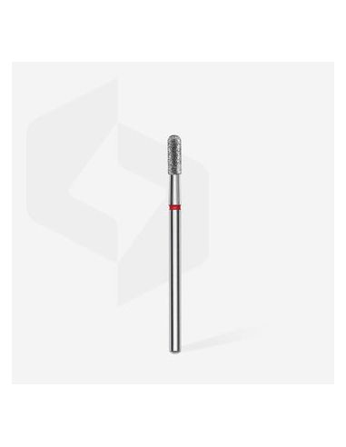 Fraise diamant “cylindre arrondi”, rouge, diamètre 2,3 mm / longueur de la partie de travail 6,5 mm (divisible par 10)