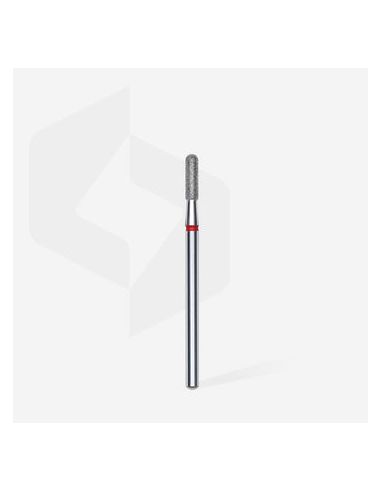Fraise diamant “cylindre arrondi”, rouge, diamètre 2,3 mm / longueur de la partie de travail 8 mm (divisible par 10)