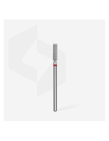 Fraise diamant “cylindre arrondi”, rouge, diamètre 2,5 mm / longueur de la partie de travail 10 mm (divisible par 10)