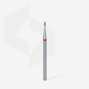 Fraise diamant "bourgeon arrondi", rouge, diamètre 1,2 mm / longueur de la partie de travail 3 mm (divisible par 10)