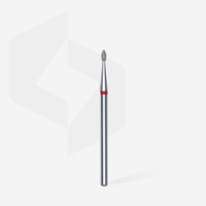 Fraise diamant "bourgeon arrondi", rouge, diamètre 1,6 mm / longueur de la partie de travail 3,4 mm (divisible par 10)