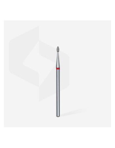 Fraise diamant "bourgeon arrondi", rouge, diamètre 1,6 mm / longueur de la partie de travail 3,4 mm (divisible par 10)