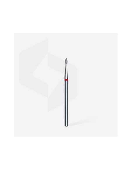 Fraise diamant "bourgeon arrondi", rouge, diamètre 1,6 mm / longueur de la partie de travail 3,4 mm (divisible par 10)