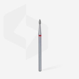 Fraise diamant "bourgeon pointé", rouge, diamètre 1,8 mm / longueur de la partie de travail 4 mm (divisible par 10)