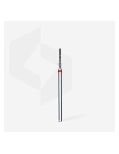 Fraise diamant "cône tronqué", rouge, diamètre 1,6 mm / longueur de la partie de travail 10 mm (divisible par 10)