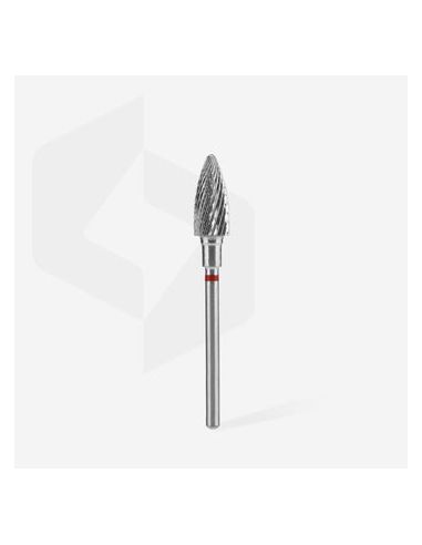 Fraise en carbure de tungstène cône rouge EXPERT diamètre 6 mm / partie active 14 mm