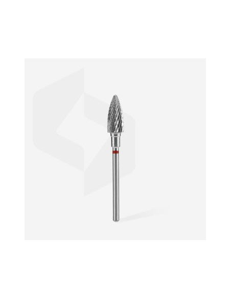 Fraise en carbure de tungstène cône rouge EXPERT diamètre 6 mm / partie active 14 mm