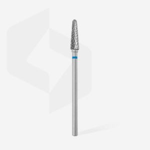 Fraise en carbure de tungstène "cône tronqué", bleu, diamètre 4 mm / longueur de la partie de travail 13 mm
