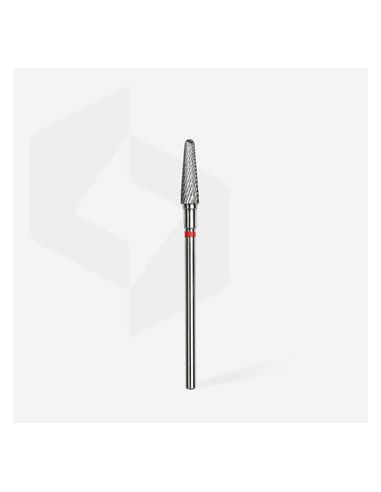 Fraise en carbure de tungstène "cône tronqué", rouge, diamètre 4 mm / longueur de la partie de travail 13 mm