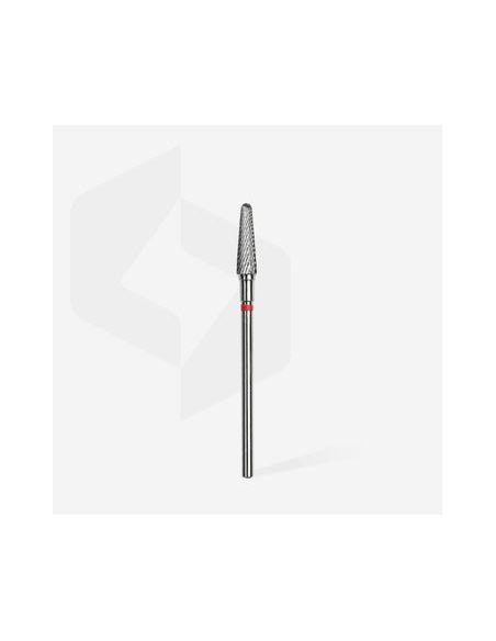Fraise en carbure de tungstène "cône tronqué", rouge, diamètre 4 mm / longueur de la partie de travail 13 mm