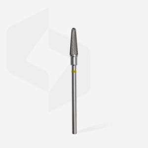 Fraise en carbure de tungstène "cône tronqué", jaune, diamètre 4 mm / longueur de la partie de travail 13 mm