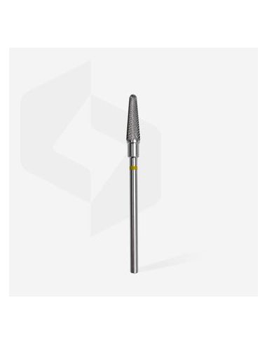 Fraise en carbure de tungstène "cône tronqué", jaune, diamètre 4 mm / longueur de la partie de travail 13 mm