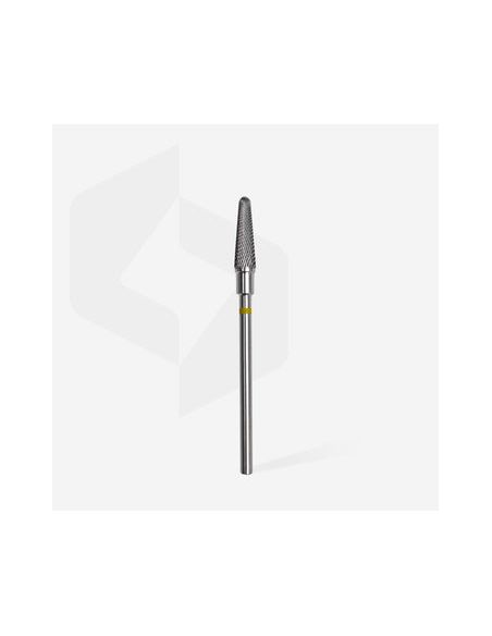 Fraise en carbure de tungstène "cône tronqué", jaune, diamètre 4 mm / longueur de la partie de travail 13 mm