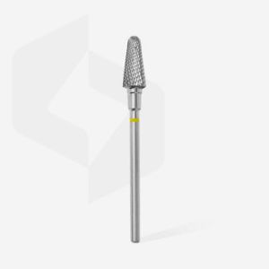 Fraise en carbure de tungstène "cône tronqué", jaune, diamètre 6 mm / longueur de la partie de travail 14 mm
