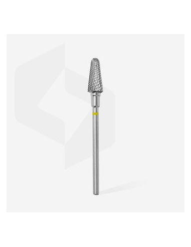 Fraise en carbure de tungstène "cône tronqué", jaune, diamètre 6 mm / longueur de la partie de travail 14 mm