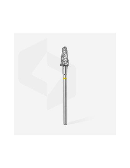 Fraise en carbure de tungstène "cône tronqué", jaune, diamètre 6 mm / longueur de la partie de travail 14 mm