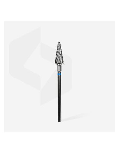Fraise en carbure de tungstène "cône", bleu, diamètre 6 mm / longueur de la partie de travail 14 mm