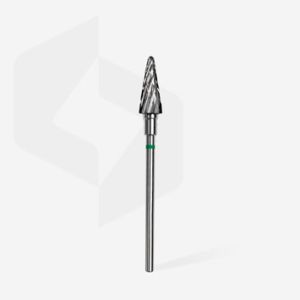 Fraise en carbure de tungstène "cône", vert, diamètre 6 mm / longueur de la partie de travail 14 mm