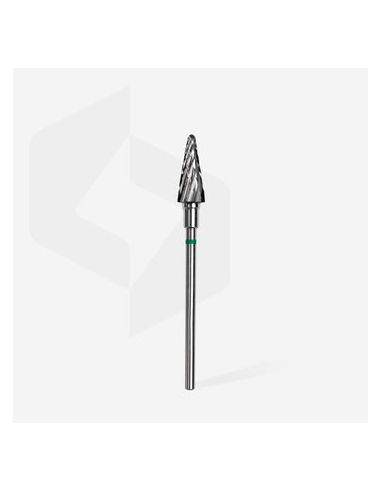 Fraise en carbure de tungstène "cône", vert, diamètre 6 mm / longueur de la partie de travail 14 mm