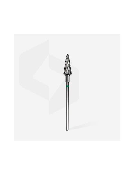 Fraise en carbure de tungstène "cône", vert, diamètre 6 mm / longueur de la partie de travail 14 mm