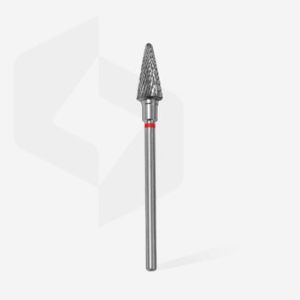 Fraise en carbure de tungstène "cône", rouge, diamètre 6 mm / longueur de la partie de travail 14 mm