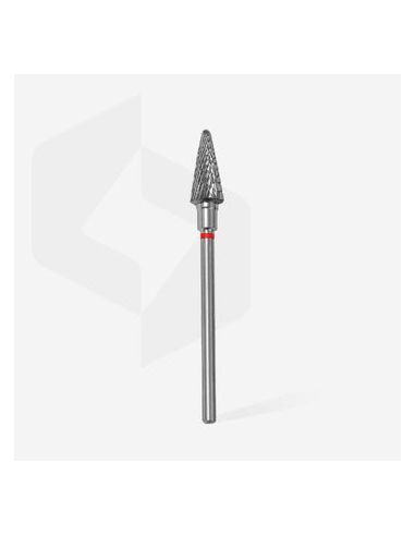 Fraise en carbure de tungstène "cône", rouge, diamètre 6 mm / longueur de la partie de travail 14 mm