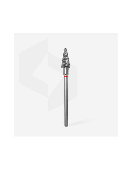 Fraise en carbure de tungstène "cône", rouge, diamètre 6 mm / longueur de la partie de travail 14 mm